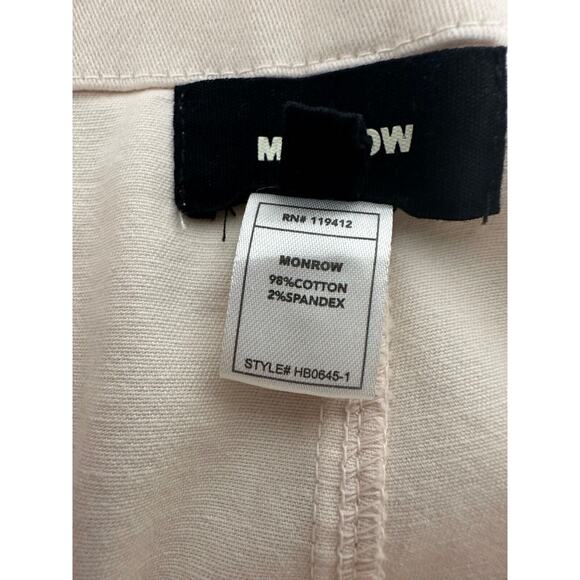 Monrow Cargo Utility Jogger Pants Womens M Cream Cotton Stretch Pockets B20 - Picture 5 of 7